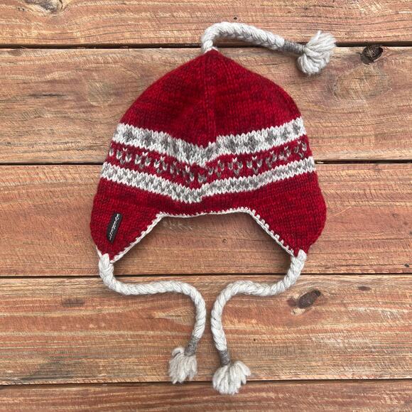 Wool Ear Flap Ski Hat Nepal Fair Isle Fleece Lined Beanie Everest Designs Tassel - Picture 1 of 13